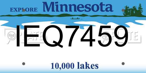IEQ7459 Minnesota License Plate