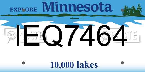 IEQ7464 Minnesota License Plate
