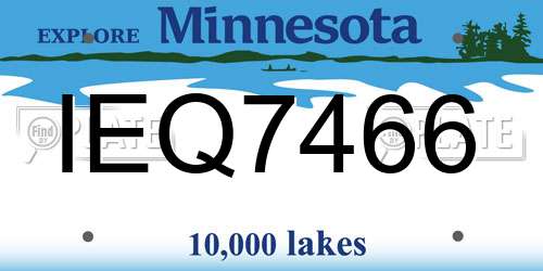 IEQ7466 Minnesota License Plate