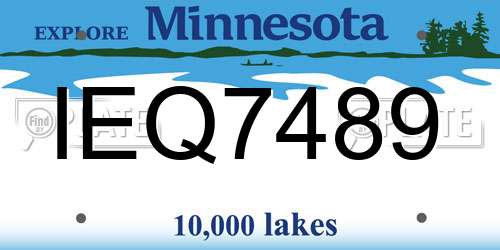 IEQ7489 Minnesota License Plate