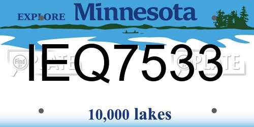 IEQ7533 Minnesota License Plate