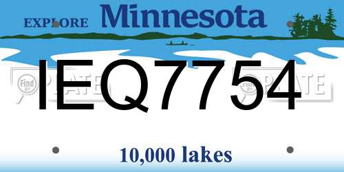 IEQ7754 Minnesota License Plate