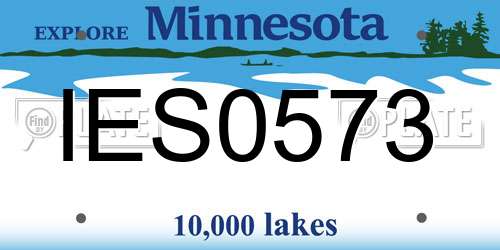 IES0573 Minnesota License Plate