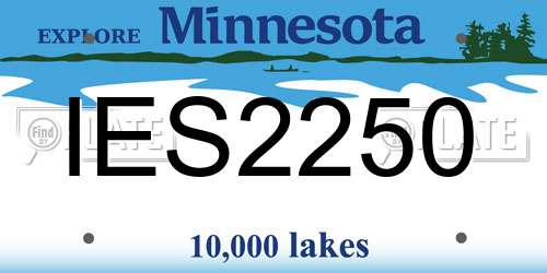 IES2250 Minnesota License Plate