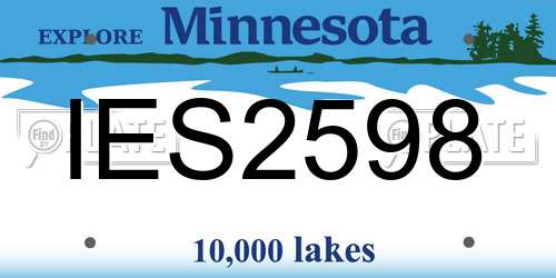 IES2598 Minnesota License Plate