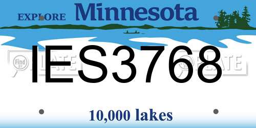 IES3768 Minnesota License Plate