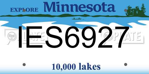 IES6927 Minnesota License Plate