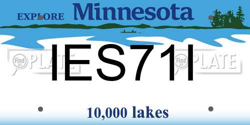 IES71I Minnesota License Plate