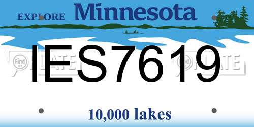 IES7619 Minnesota License Plate