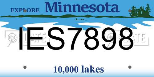 IES7898 Minnesota License Plate