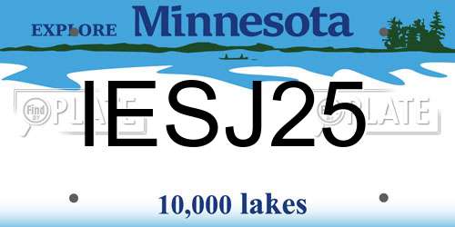 IESJ25 Minnesota License Plate