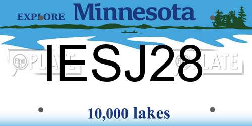 IESJ28 Minnesota License Plate