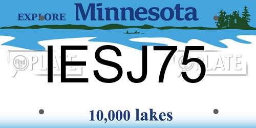 IESJ75 Minnesota License Plate
