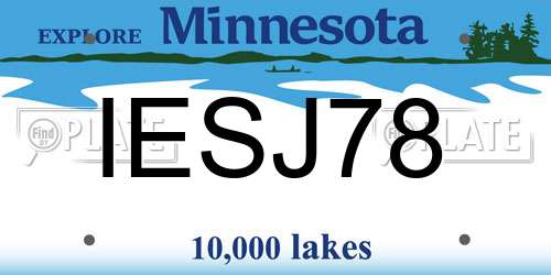 IESJ78 Minnesota License Plate