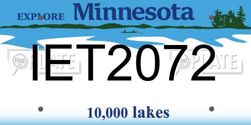 IET2072 Minnesota License Plate