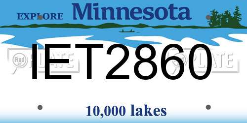 IET2860 Minnesota License Plate