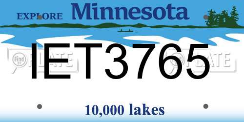 IET3765 Minnesota License Plate