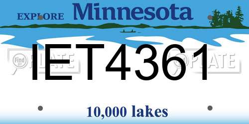 IET4361 Minnesota License Plate