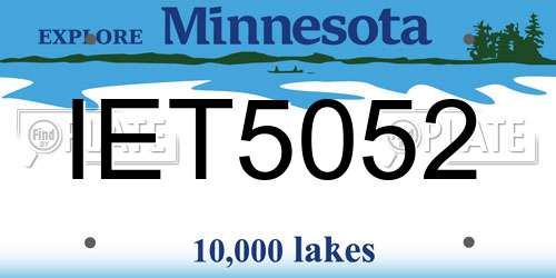 IET5052 Minnesota License Plate