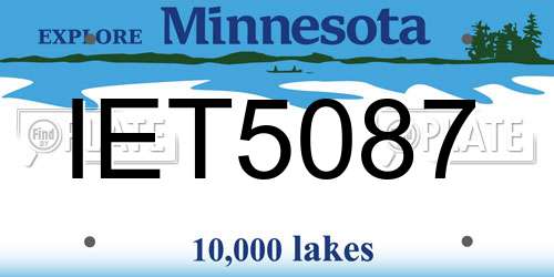 IET5087 Minnesota License Plate
