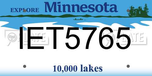 IET5765 Minnesota License Plate