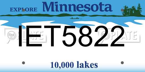 IET5822 Minnesota License Plate