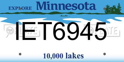 IET6945 Minnesota License Plate