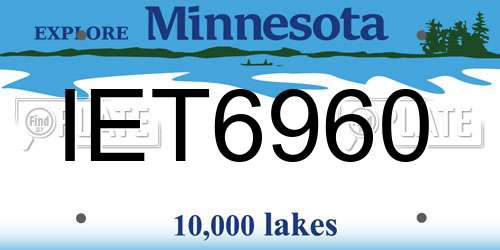 IET6960 Minnesota License Plate