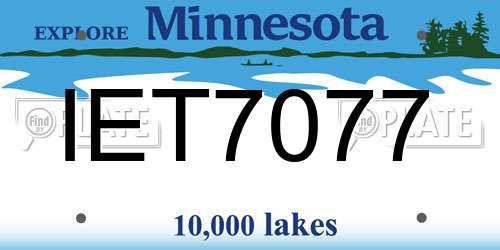 IET7077 Minnesota License Plate