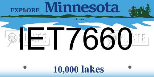 IET7660 Minnesota License Plate