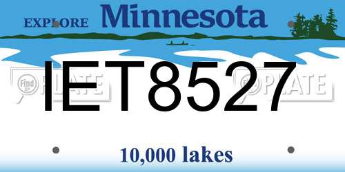 IET8527 Minnesota License Plate
