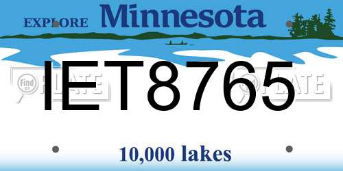 IET8765 Minnesota License Plate