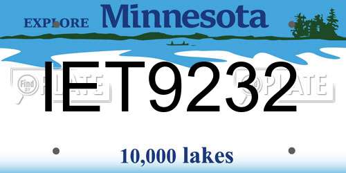 IET9232 Minnesota License Plate