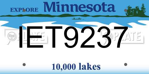 IET9237 Minnesota License Plate