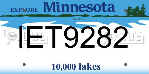 IET9282 Minnesota License Plate