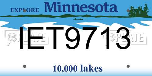 IET9713 Minnesota License Plate