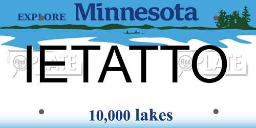 IETATTO Minnesota License Plate