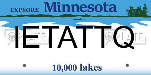 IETATTQ Minnesota License Plate