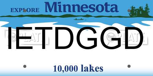 IETDGGD Minnesota License Plate