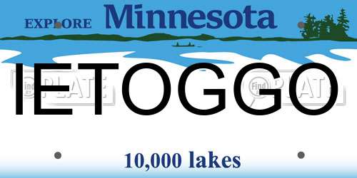 IETOGGO Minnesota License Plate