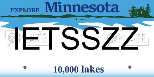 IETSSZZ Minnesota License Plate
