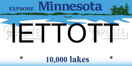 IETTOTT Minnesota License Plate