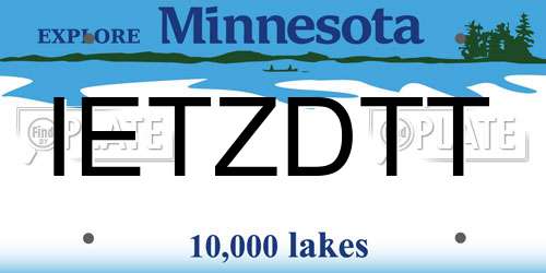 IETZDTT Minnesota License Plate
