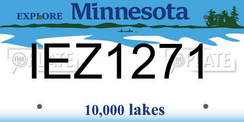 IEZ1271 Minnesota License Plate