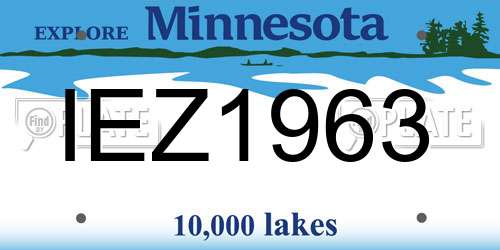 IEZ1963 Minnesota License Plate