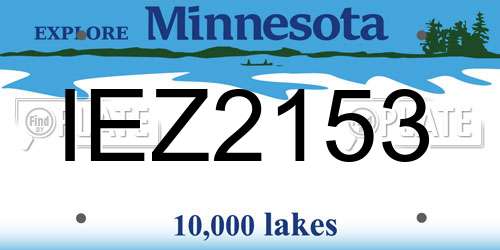 IEZ2153 Minnesota License Plate