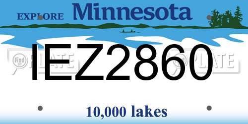 IEZ2860 Minnesota License Plate