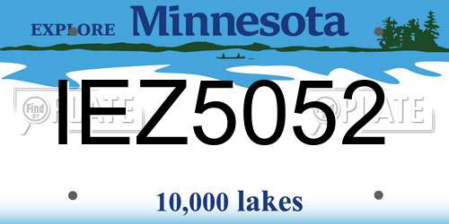 IEZ5052 Minnesota License Plate