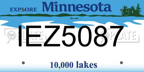 IEZ5087 Minnesota License Plate