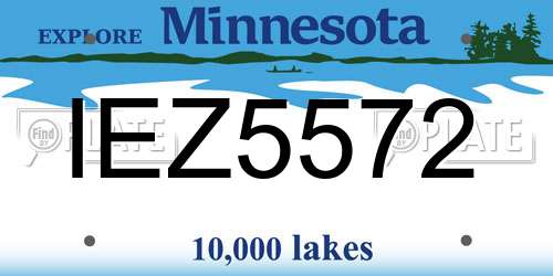 IEZ5572 Minnesota License Plate